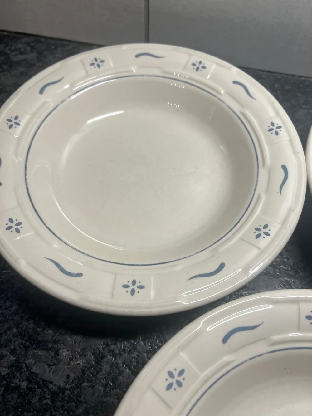 Woven Traditions Longaberger White Ceramic Soup or Salad Bowl- Set of 3